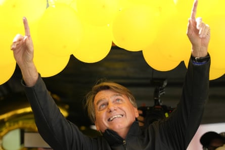 President Jair Bolsonaro attends a campaign rally in Juiz de Fora, Minas Gerais.