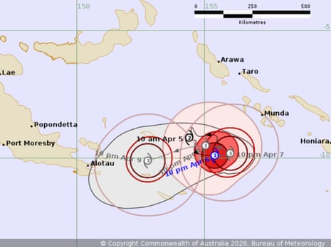 Tropical Cyclone Maila at 10.45pm EST Monday 6 April