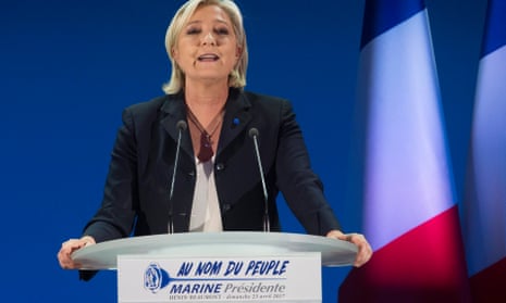 Marine Le Pen makes speech in northern France after first-round vote