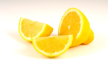 dilimler halinde kesilmiş bir limon