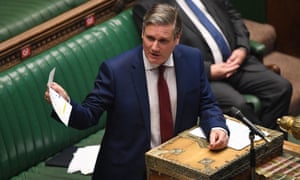 Labour leader Keir Starmer speaking during Prime Minister’s Questions