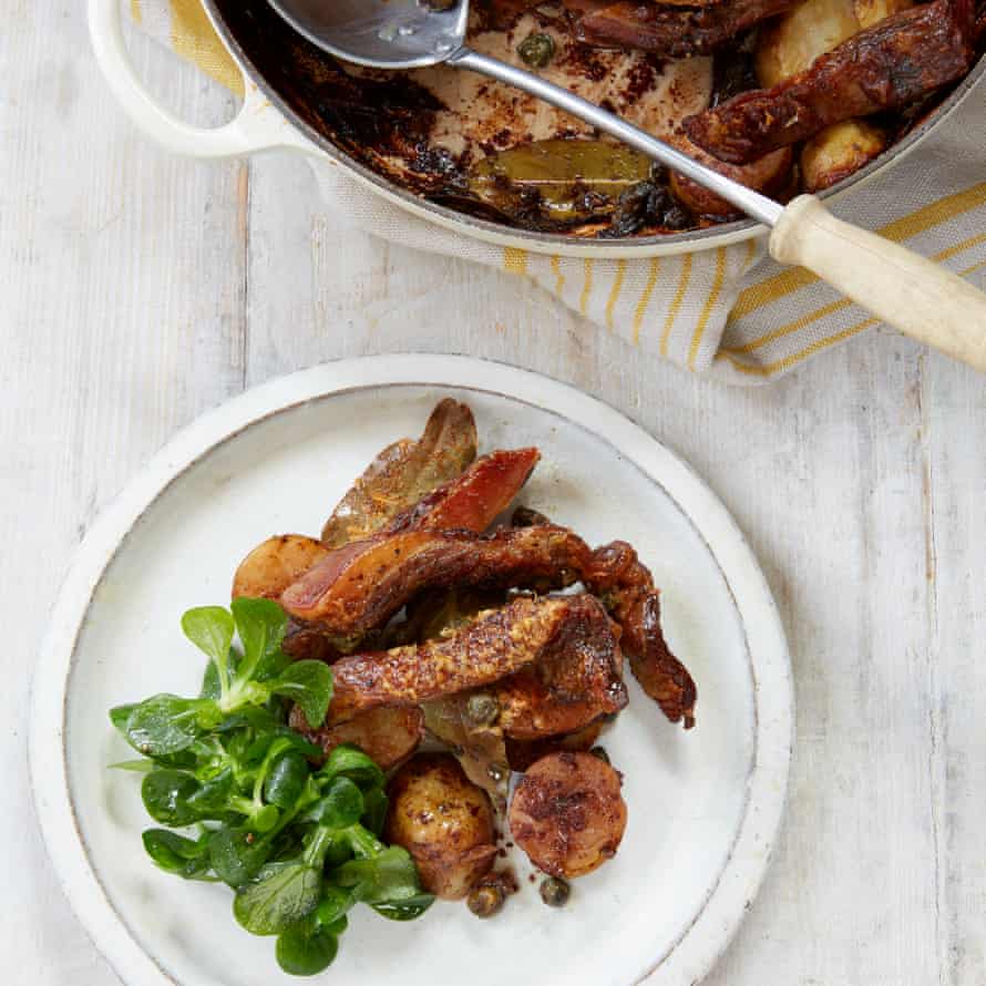 Roast lamb, potatoes and pecorino