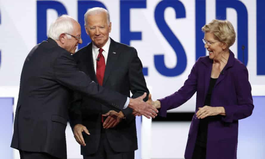 Sanders and Warren build big war chests as Biden fundraising lags behind | US elections 2020 | The Guardian