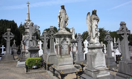 Graves and headstones in the Glasnevin cemetery, Dublin. 