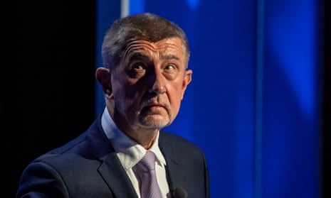 Czech Prime Minister and leader of the ANO movement, Andrej Babiš at television debate for the parliamentary elections