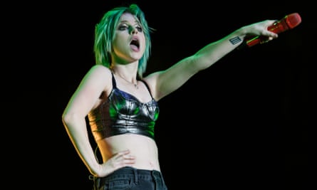 Hayley Williams on stage at Reading festival in 2014