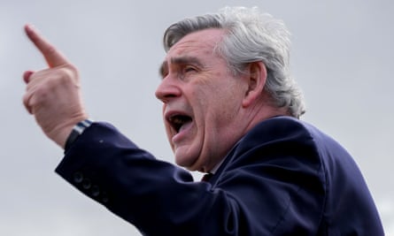 Gordon Brown gesturing during a speech