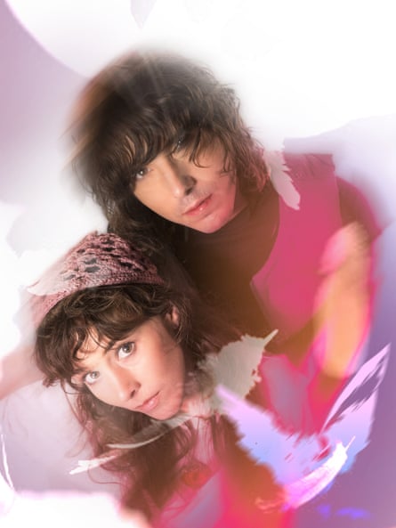 A deliberately blurred image of Canadian electropop duo Purity Ring.