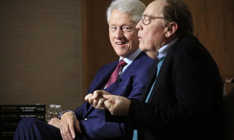 Bill Clinton and James Patterson being interviewed about The President Is Missing in New York.