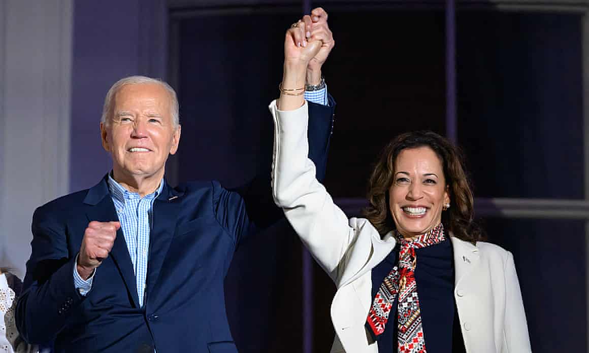 Joe Biden with Kamala Harris.