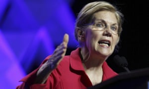 Elizabeth Warren speaks at the 2018 Massachusetts Democratic Party Convention on 1 June in Worcester, Massachusetts.