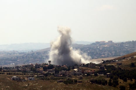 Smoke rises from the site of an Israeli airstrike that targeted the village of Kfar Tibnit on June 11, 2026.