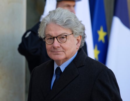Thierry Breton arriving at the French Presidential Elysee Palace for a lunch