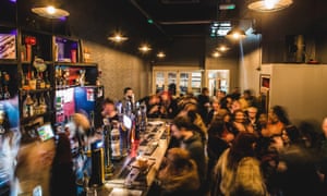 The Sunflower Lounge, a crowded bar, Birmingham