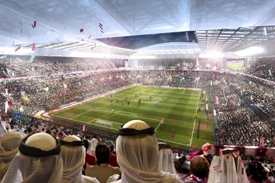 A rendered look at Al Rayyan stadium.