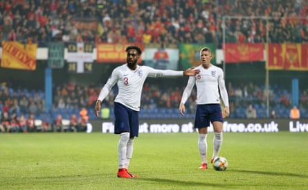 Danny Rose and Ross Barkley during the match in Montenegro where England’s black players were targeted with monkey chants.