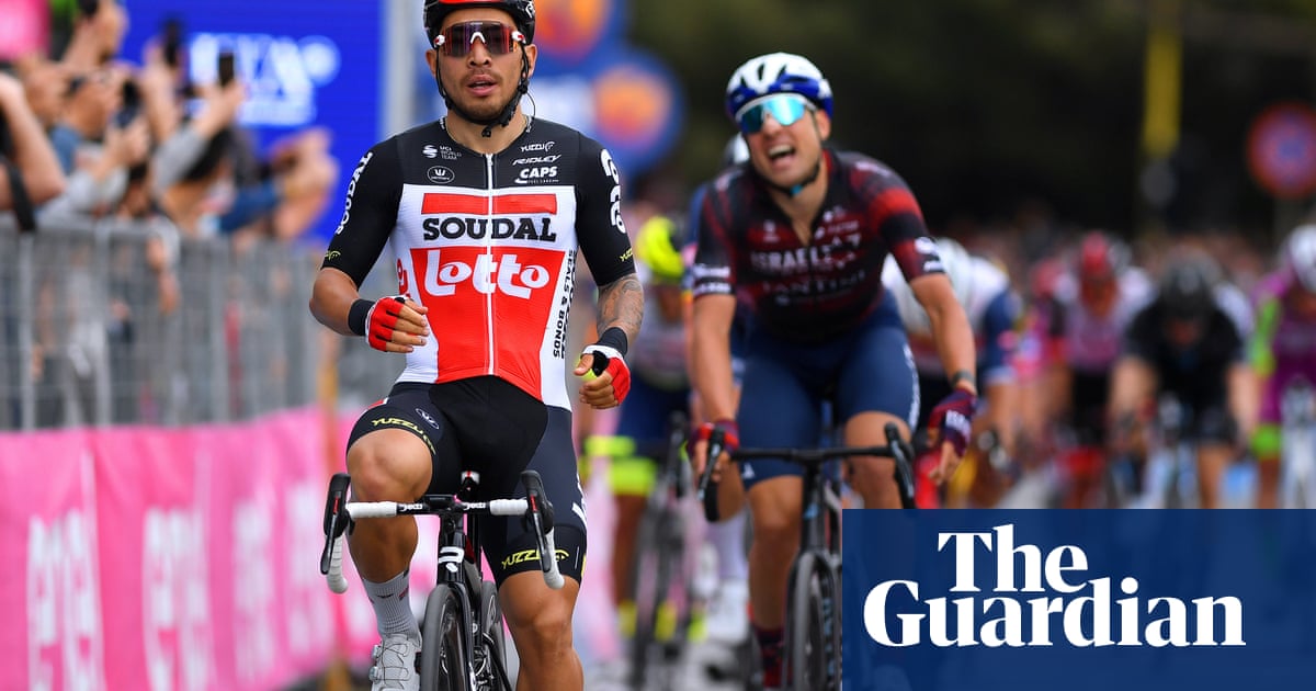 Giro d’Italia: Caleb Ewan rules the sprint again as Carthy survives scare