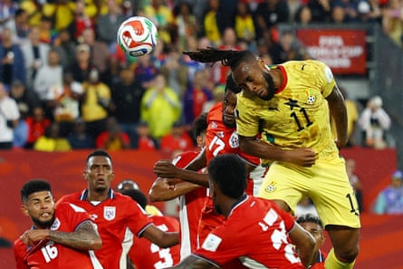 Antoine Semenyo rises highest with a header