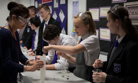 Pupils during a year 9 science class.