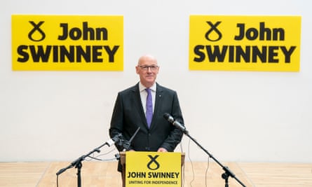 Former deputy first minister John Swinney speaks in Edinburgh, where he confirmed he is running to succeed Humza Yousaf as SNP leader and Scotland’s next first minister.