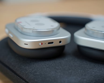 The power switch, USB-C and 3.5mm headphones ports of the Nothing Headphone 1.