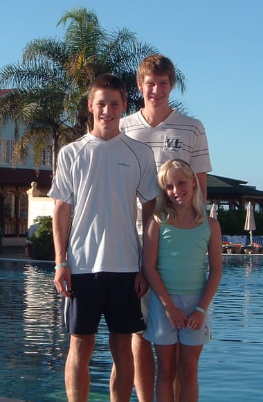 Ryan (on left), Luke and Charlotte Hart on holiday in Tenerife, in 2006. Charlotte was killed by her father in July 2016