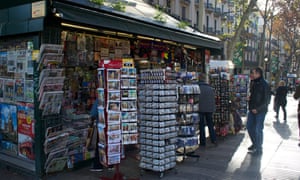 La Rambla’s news kiosks have diversified into tourist trinkets, but elsewhere in the city advertising space has bolstered income as newspaper sales fall.