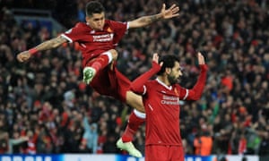 Not Bobby Firmino about to give Mo Salah a piece of his mind about muted celebrations, mercifully.