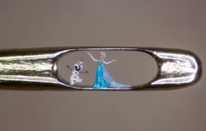 Frozen needle sculpture by Willard Wigan
