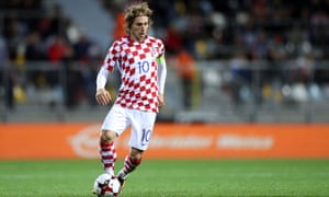 Luka Modric in action for Croatia against Finland in World Cup qualifying.