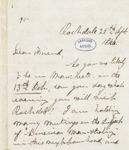 A copy of the handwritten letter