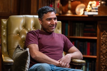 Nick Mohammed in an armchair