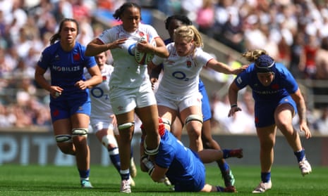 England's Sadia Kabeya in action against France