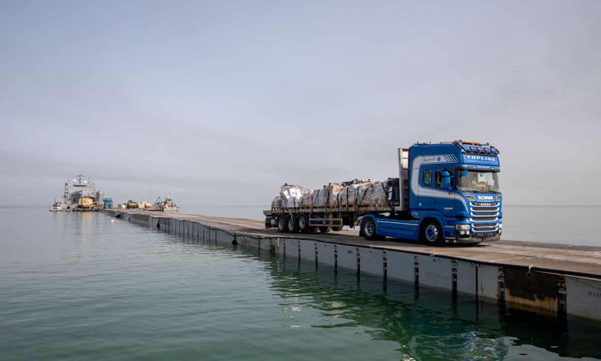 ‘They miscalculated’: Gaza’s floating aid pier failing to deliver in rough se