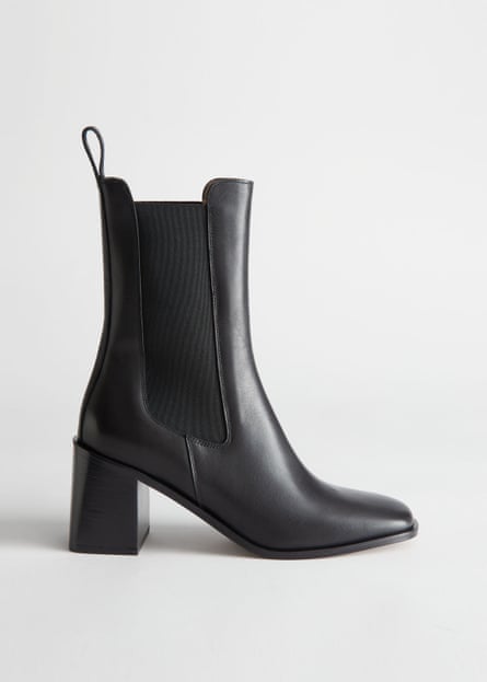 & Other Stories black Heeled Leather Chelsea Boot