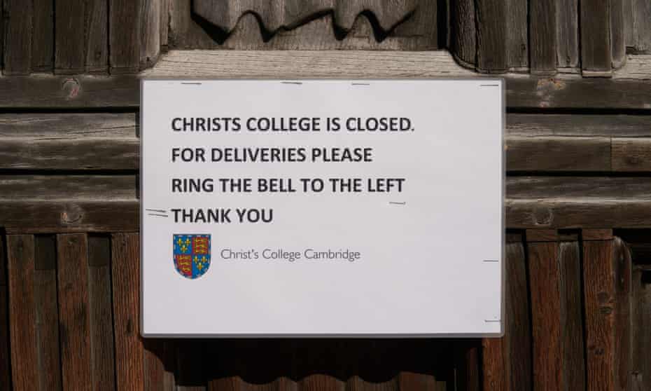 A sign at Christ’s College, Cambridge