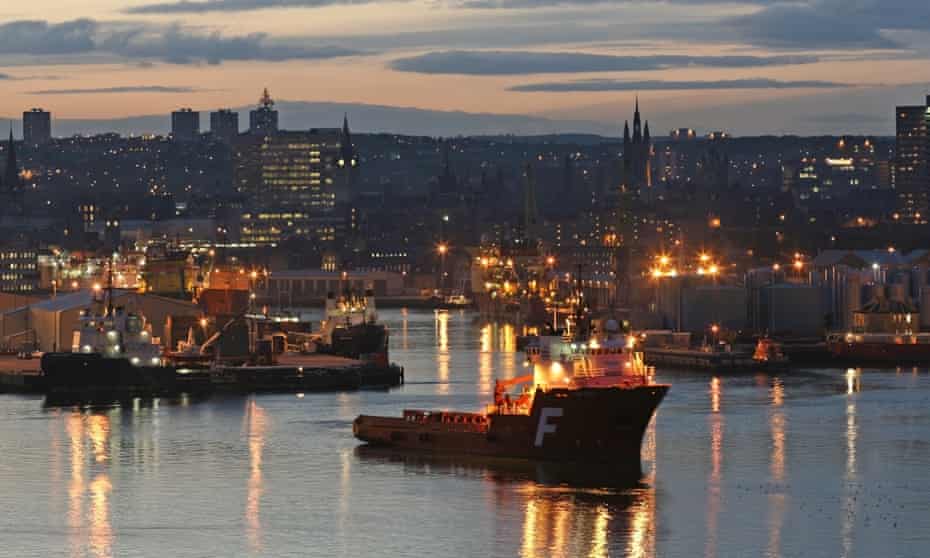 Aberdeen harbour at sunset