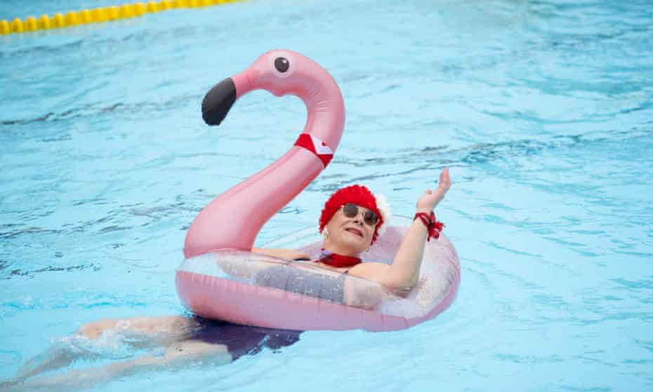 Jessica Walker swims in the lido at Hillingdon in London as outdoor swimming reopens across England.