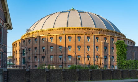 The exterior of the Koepelgevangenis, a circular building with a dome
