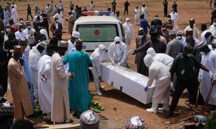 Burial of Abba Kyari, the chief of staff to President Muhammadu Buhari, who died from coronavirus, on 18 April.
