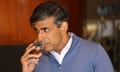 Rishi Sunak sniffs malt whiskey during a visit to a distillery in the Cotswolds.