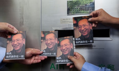 Activists send messages of support to Liu Xiaobo using postcards bearing the image of the democracy campaigner, who has terminal liver cancer.