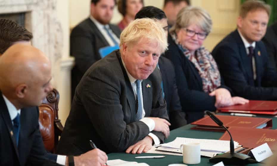 Boris Johnson leads a cabinet meeting as national rail strikes begin.