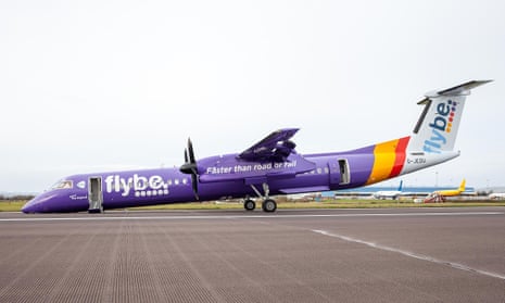 The Flybe aircraft at Belfast international airport after making an emergency landing.