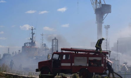 Missile strikes hit southern Ukrainian port of Odesa.
