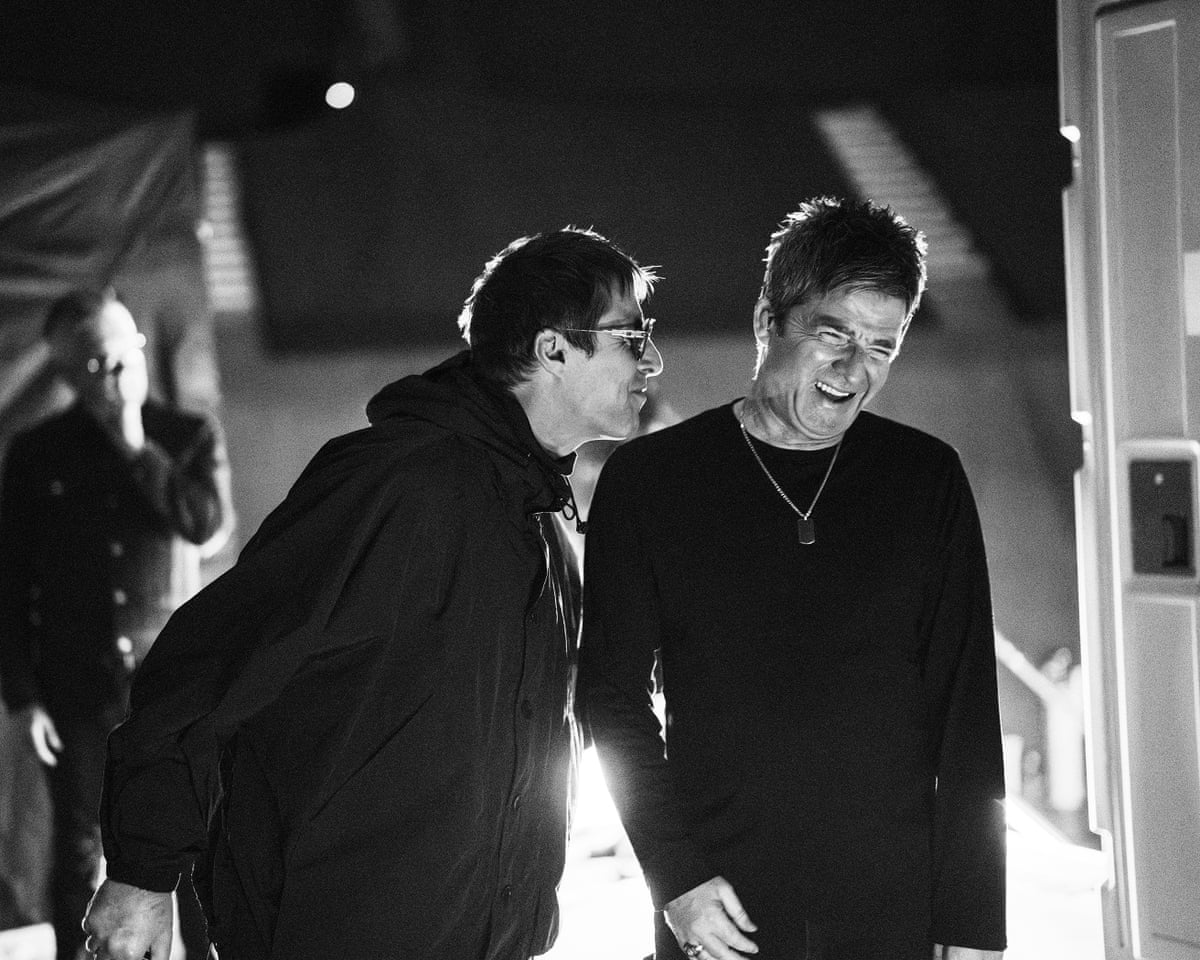 ‘I’d forgotten how funny Liam was’ … the brothers backstage in Don’t Look Back in Anger.
