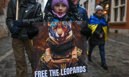 A protest in support of sending tanks to Ukraine in Krakow, Poland, 24 January 2023.