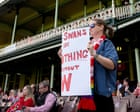 Sydney Swans fans turn out in record numbers for AFLW match but hundreds walk out before men’s fixture