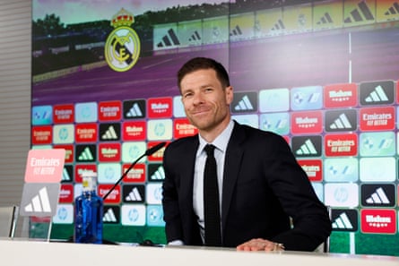 Xabi Alonso at his presentation as Real Madrid manager.