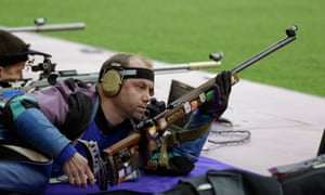 Belarus’ Sergei Martynov during qualifiers for the men’s 50-meter rifle prone event at the 2012 Games
